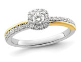 3/8 Carat (ctw I1-I2) Diamond Solitaire Engagement Ring in 14K White & Yellow Gold